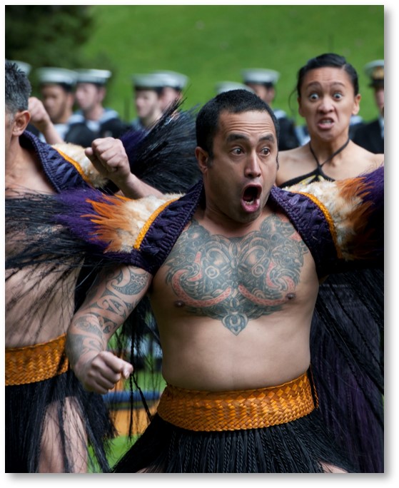 Picture of Maori doing war dance